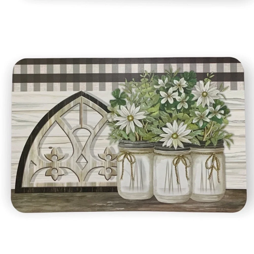 CounterArt Vintage Farmhouse Placemats Reversible Rectangular Placemat Set of 4